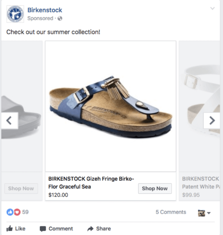 Reklama oferty sezonowej na Facebooku