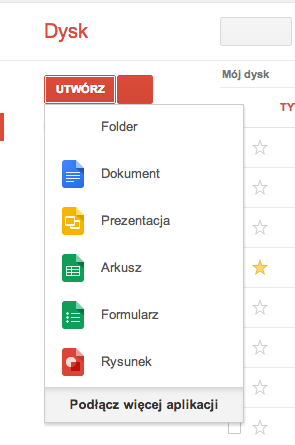 Nowy arkusz w Google Dokumentach