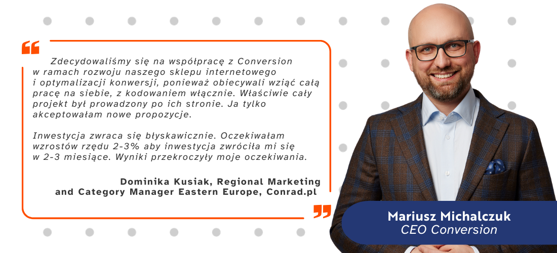 opinia Conrad.pl o firmie analitycznej Conversion